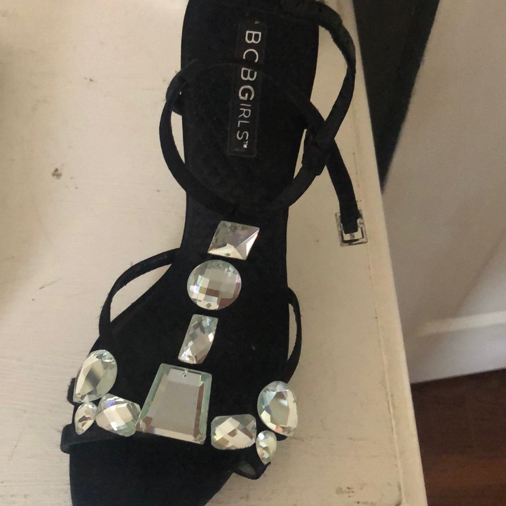 Black heels with diamond detailing